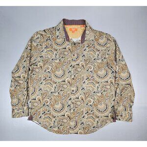 Tallia Dress Shirt Mens XL. Paisley Hounds Tooth. Polyester & Spandex Button Up.